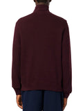 LACOSTE U Felpa interlock a collo alto con zip BORDEAUX