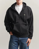 LACOSTE U Felpa con zip e cappuccio nero