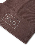 LIU JO SOFT ACC1 Cappello a costine con logo strass MORO