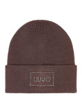 LIU JO SOFT ACC1 Cappello a costine con logo strass MORO