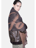 LIU JO SOFT ACC1 Sciarpa maxi logo con frange nero