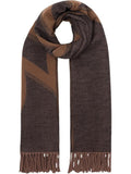 LIU JO SOFT ACC1 Sciarpa maxi logo con frange nero