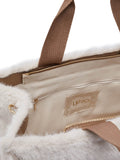 LIU JO SOFT ACC1 Borsa teddy pelliccia logo BURRO