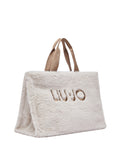 LIU JO SOFT ACC1 Borsa teddy pelliccia logo BURRO