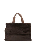LIU JO SOFT ACC1 Borsa teddy pelliccia logo MORO