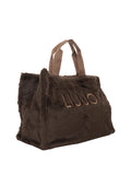 LIU JO SOFT ACC1 Borsa teddy pelliccia logo MORO