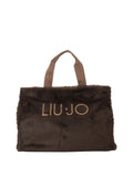 LIU JO SOFT ACC1 Borsa teddy pelliccia logo MORO