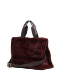 LIU JO SOFT ACC1 Borsa teddy pelliccia logo MELANZANA