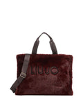 LIU JO SOFT ACC1 Borsa teddy pelliccia logo MELANZANA