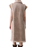 LIU JO SOFT ACC1 Poncho smanicato in ecopelliccia BURRO