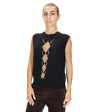 LIU JO WHITE Gilet con rombi nero
