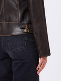LIU JO WHITE Giacca in ecopelle con zip MARRONE SCURO