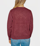 LOUISE NTRFSH Cardigan con rombi frontali MELANZANA