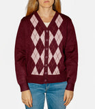 LOUISE NTRFSH Cardigan con rombi frontali MELANZANA