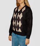 LOUISE NTRFSH Cardigan con rombi frontali nero