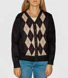 LOUISE NTRFSH Cardigan con rombi frontali nero