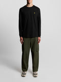 LYLE & SCOTT U T-shirt manica lunga basic logo nero