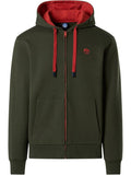 NORTH SAILS U Felpa zip e cappuccio con logo verde