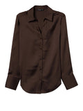 TIFFOSI Camicia capricho in satin CIOCCOLATO