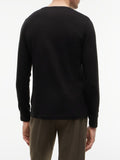 TOMMY H U COL T-shirt manica lunga stretch slim fit nero