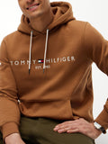 TOMMY H U COL Felpa con cappuccio logo TERRACOTTA