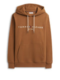 TOMMY H U COL Felpa con cappuccio logo TERRACOTTA