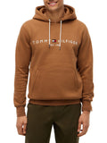 TOMMY H U COL Felpa con cappuccio logo TERRACOTTA