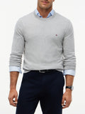 TOMMY H U COL Pullover in cotone Pima e cashmere GRIGIO MELANGE