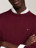 TOMMY H U COL Pullover in cotone Pima e cashmere BORDEAUX