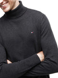 TOMMY H U COL Maglione collo alto misto cashmere GRIGIO SCURO