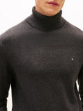 TOMMY H U COL Maglione collo alto misto cashmere GRIGIO SCURO