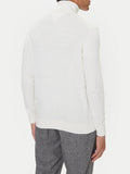 TOMMY H U COL Dolcevita con logo piccolo avorio