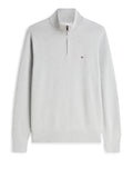 TOMMY H U COL Maglione mezza zip misto cashmere e cotone GRIGIO MELANGE