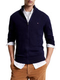 TOMMY H U COL Cardigan zip blu