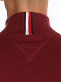TOMMY H U COL Maglione full zip misto cashmere BORDEAUX