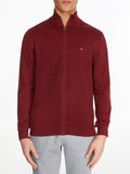 TOMMY H U COL Maglione full zip misto cashmere BORDEAUX