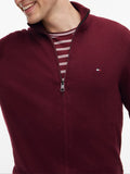 TOMMY H U COL Maglione full zip misto cashmere BORDEAUX