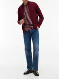 TOMMY H U COL Maglione full zip misto cashmere BORDEAUX