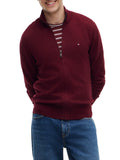 TOMMY H U COL Maglione full zip misto cashmere BORDEAUX