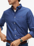 TOMMY H U COL Camicia Oxford blu