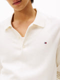 TOMMY H U COL Polo in maglia cotone e cashmere avorio