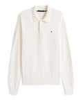 TOMMY H U COL Polo in maglia cotone e cashmere avorio