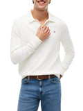 TOMMY H U COL Polo in maglia cotone e cashmere avorio