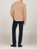 TOMMY H U COL Pullover in pura lana beige
