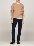 TOMMY H U COL Pullover in pura lana beige