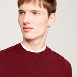 TOMMY H U COL Pullover in pura lana BORDEAUX