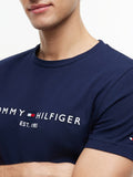 TOMMY H U PRE T-shirt tommy logo BLU SCURO