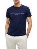 TOMMY H U PRE T-shirt tommy logo BLU SCURO