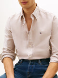 TOMMY H U PRE Camicia solid heritage oxford beige