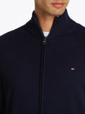 TOMMY H U PRE Cardigan essential cotton zip blu
